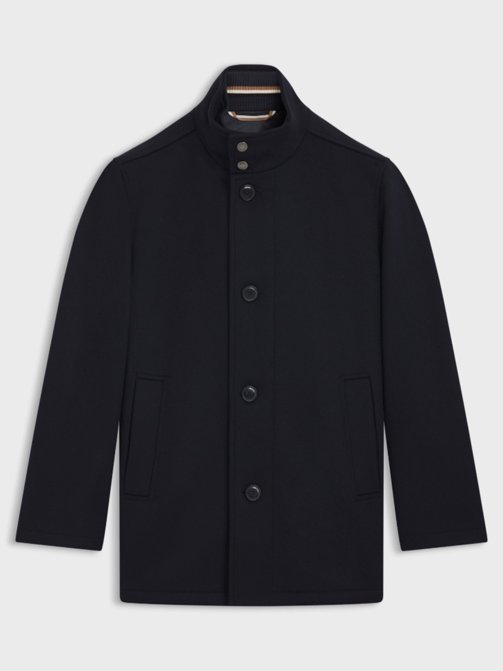 NEW Hugo BOSS Relaxed Coxtan Wool CASHMERE Dark Navy Blue Car Coat IT 54 44R XL